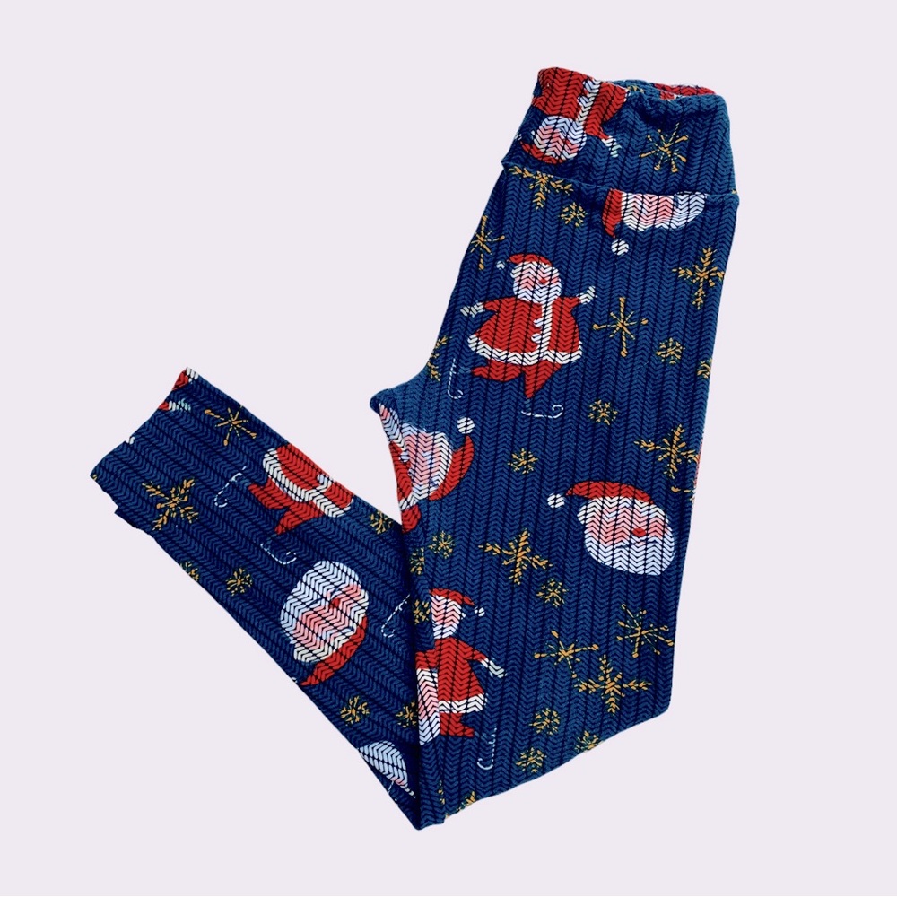 LulaRoe Santa Claus Christmas Leggings, Christmas Leggings, LulaRoe Leggings